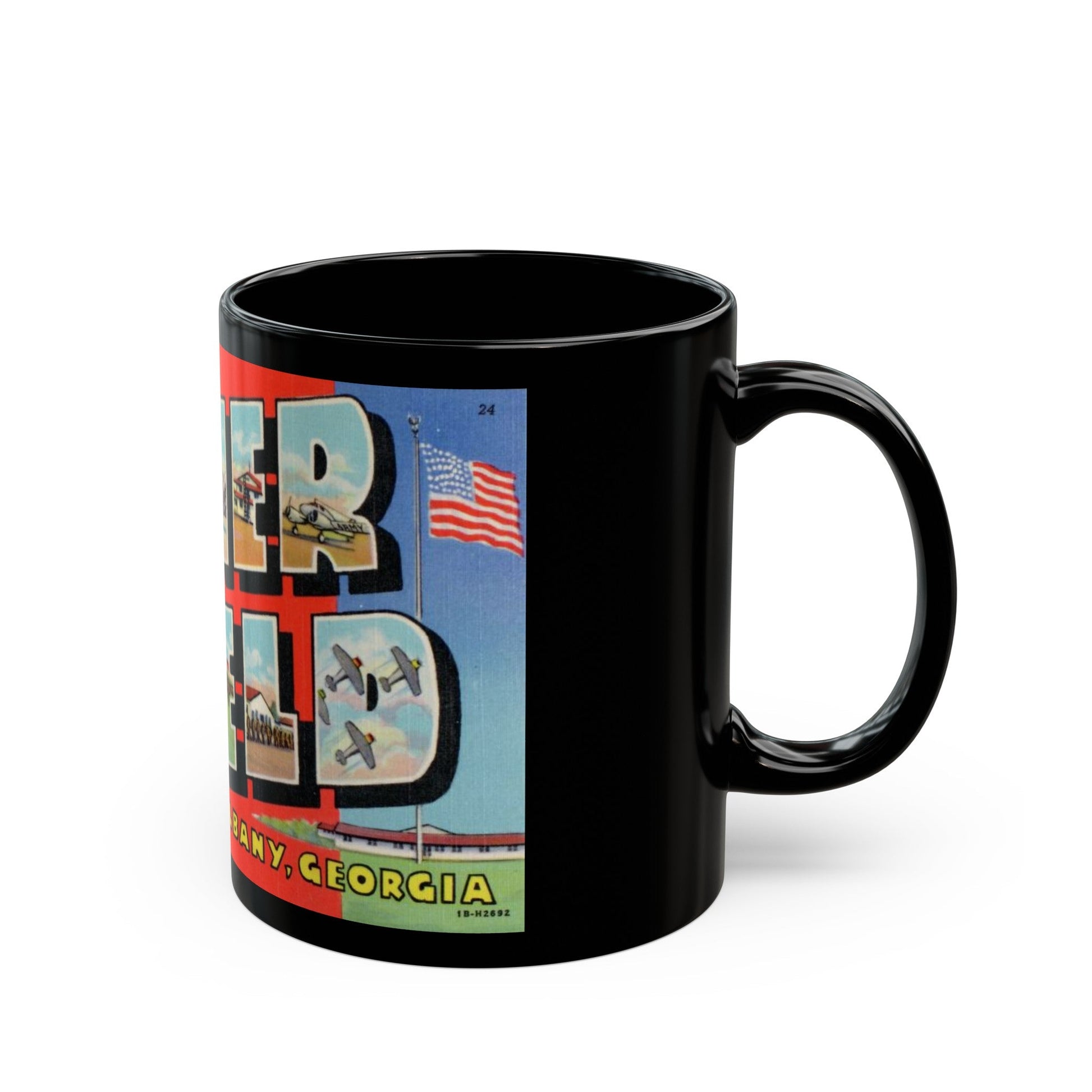 Greetings from Turner Field Albany Georgia (Greeting Postcards) Black Coffee Mug-The Sticker Space