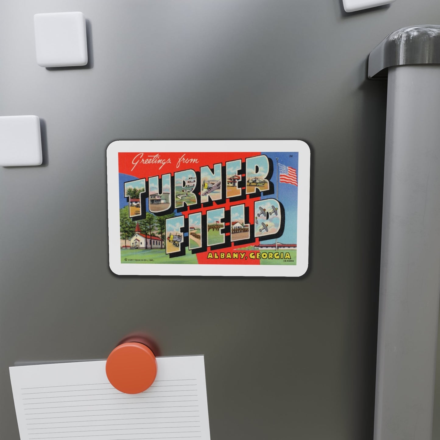 Greetings from Turner Field Albany Georgia (Greeting Postcards) Die-Cut Magnet-The Sticker Space