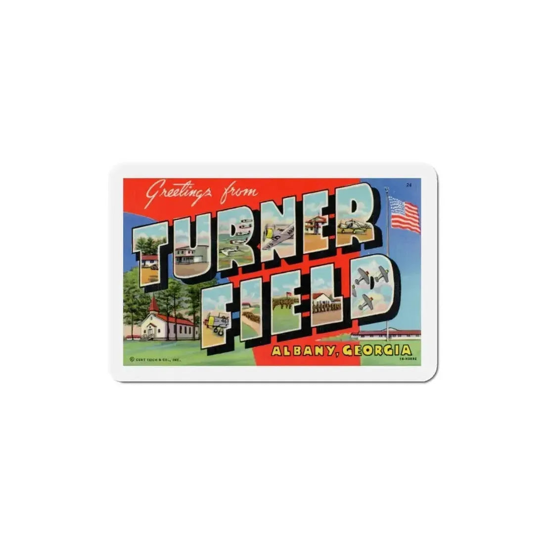 Greetings from Turner Field Albany Georgia (Greeting Postcards) Refrigerator Magnet - The Sticker Space
