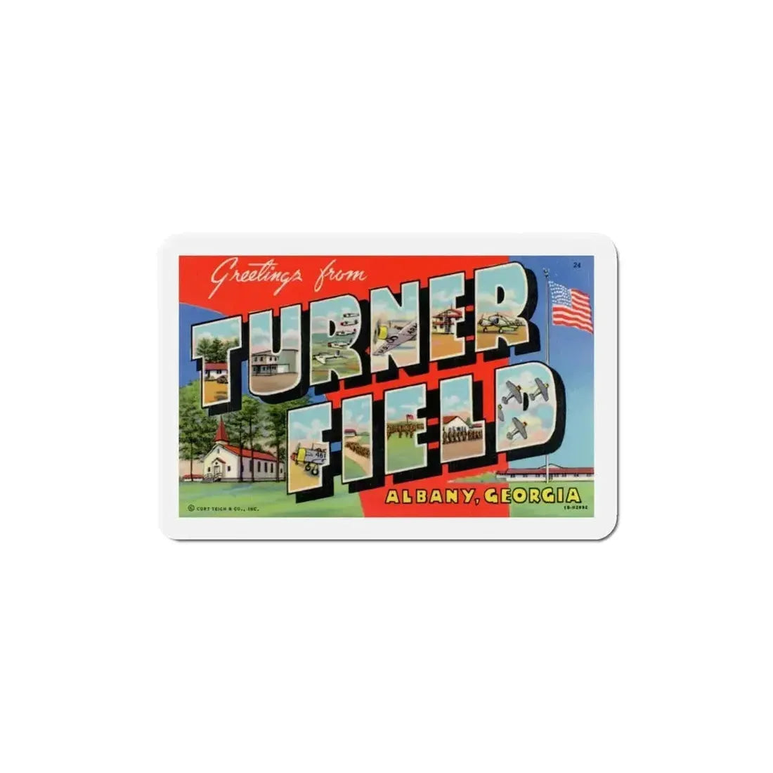 Greetings from Turner Field Albany Georgia (Greeting Postcards) Refrigerator Magnet - The Sticker Space