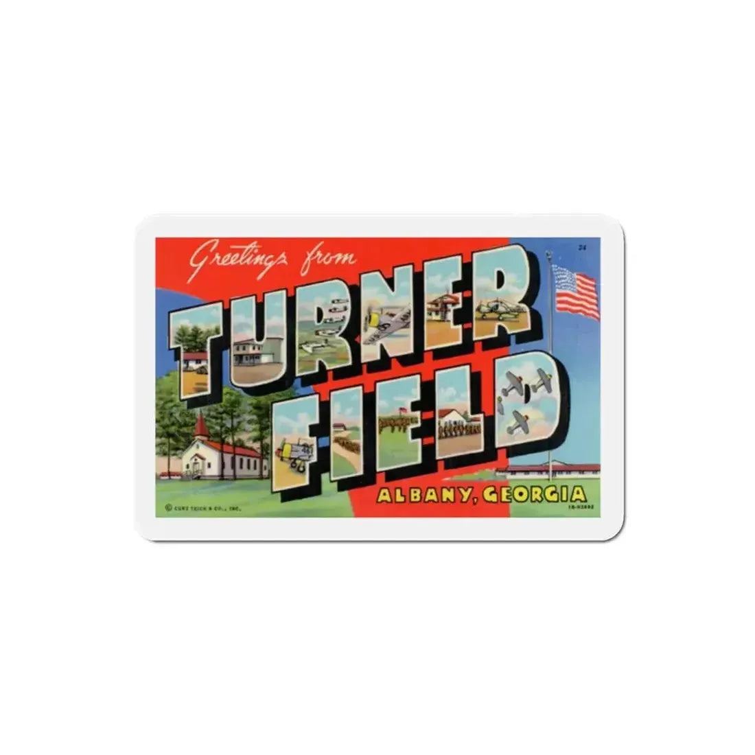 Greetings from Turner Field Albany Georgia (Greeting Postcards) Refrigerator Magnet - The Sticker Space