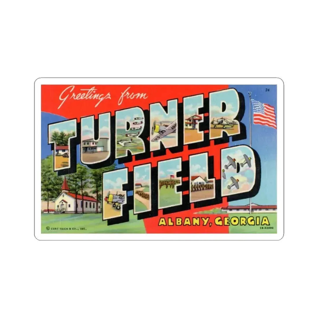 Greetings from Turner Field Albany Georgia (Greeting Postcards) STICKER Vinyl Kiss-Cut Decal 6 Inch White - The Sticker Space