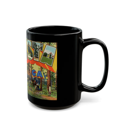 Greetings from Valdosta Ga (Greeting Postcards) Black Coffee Mug-The Sticker Space