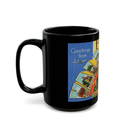 Greetings from Valdosta Ga (Greeting Postcards) Black Coffee Mug-The Sticker Space