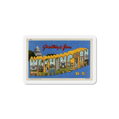 Greetings from Washington DC (Greeting Postcards) Die-Cut Magnet-3" x 3"-The Sticker Space