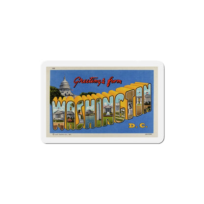 Greetings from Washington DC (Greeting Postcards) Die-Cut Magnet-4" x 4"-The Sticker Space