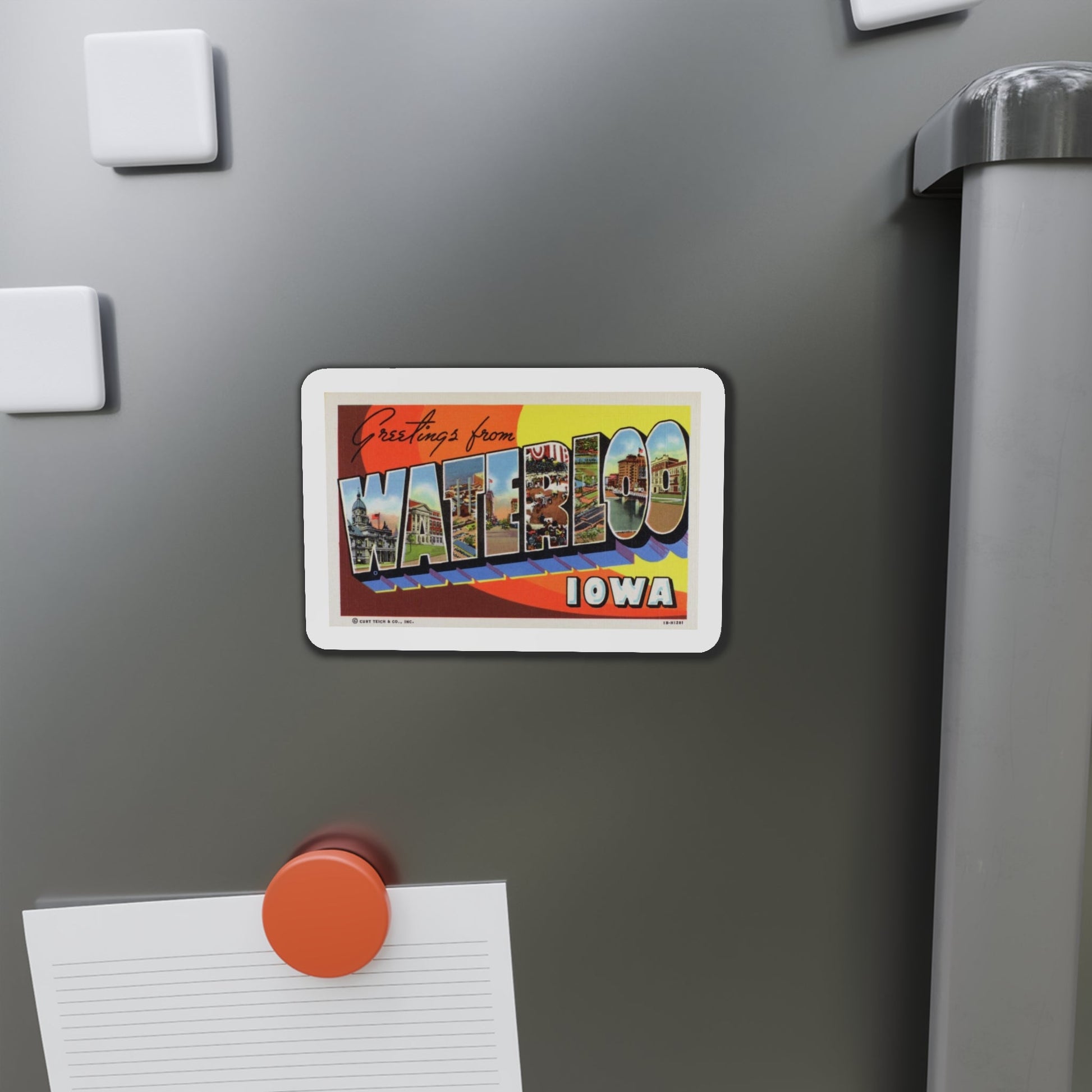 Greetings from Waterloo Iowa (Greeting Postcards) Die-Cut Magnet-The Sticker Space