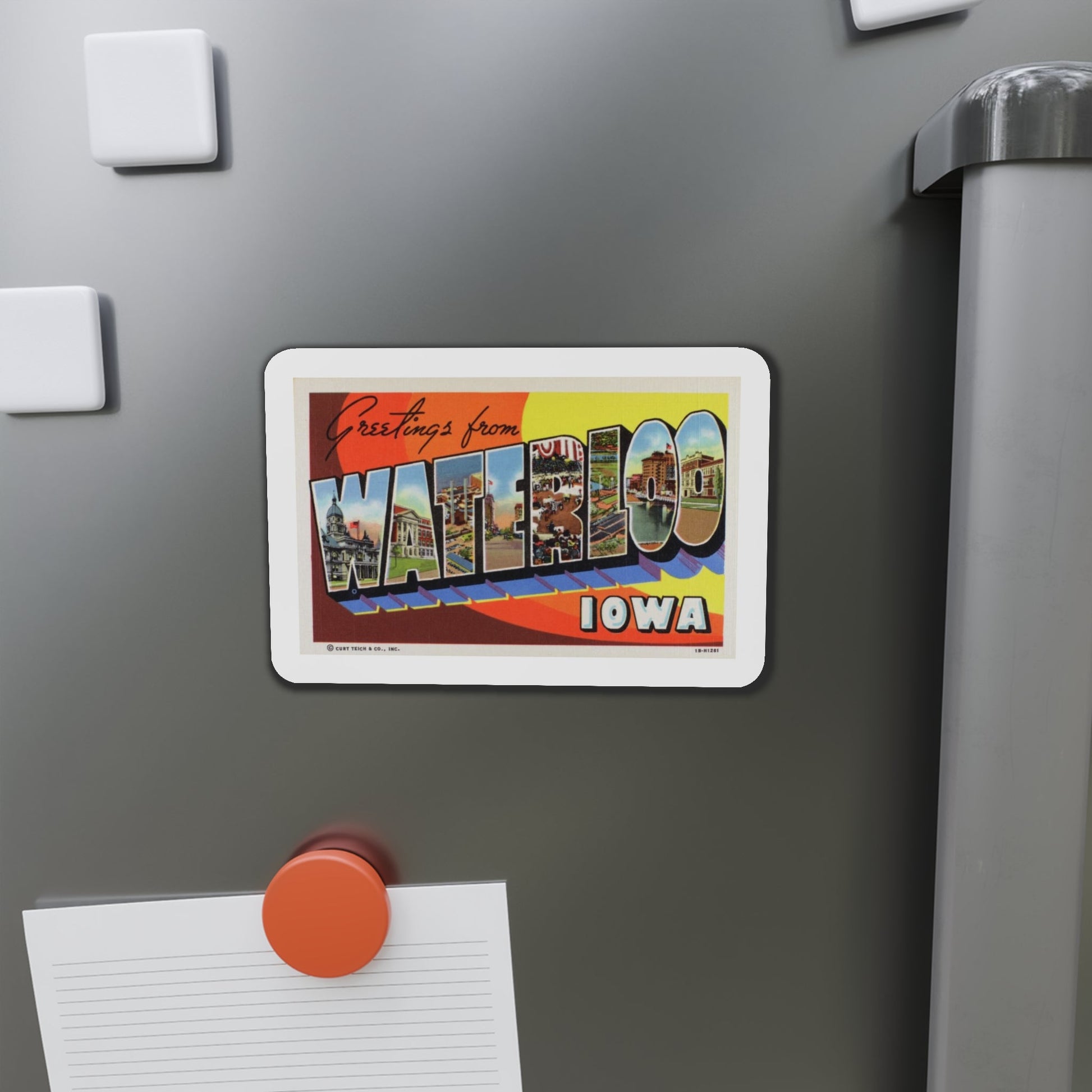 Greetings from Waterloo Iowa (Greeting Postcards) Die-Cut Magnet-The Sticker Space