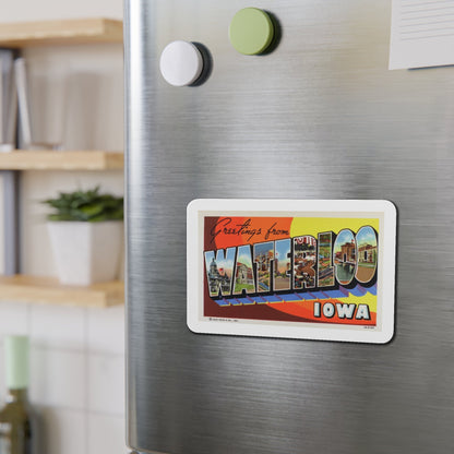 Greetings from Waterloo Iowa (Greeting Postcards) Die-Cut Magnet-The Sticker Space