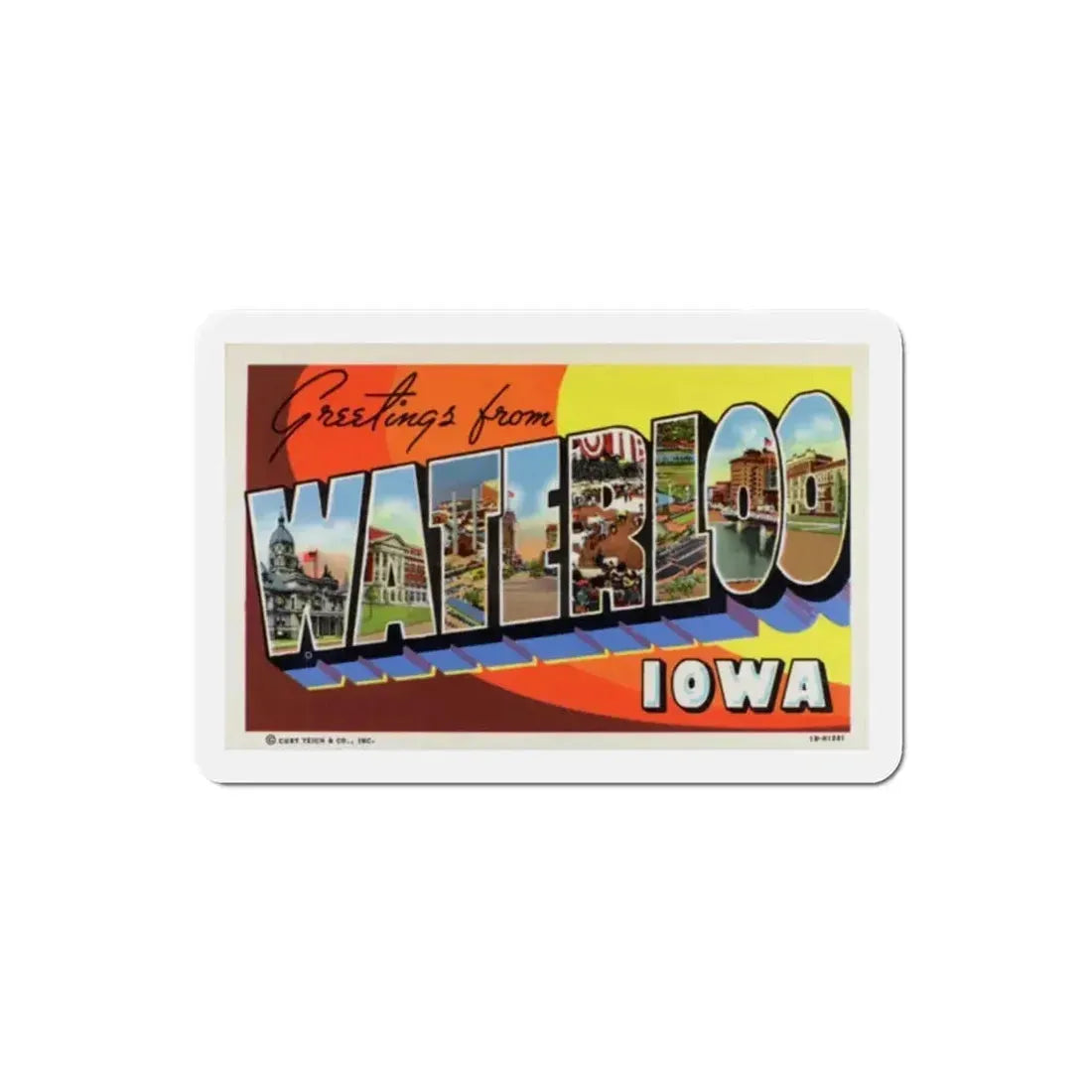 Greetings from Waterloo Iowa (Greeting Postcards) Refrigerator Magnet - The Sticker Space