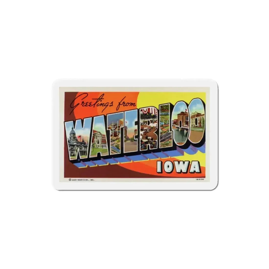 Greetings from Waterloo Iowa (Greeting Postcards) Refrigerator Magnet - The Sticker Space