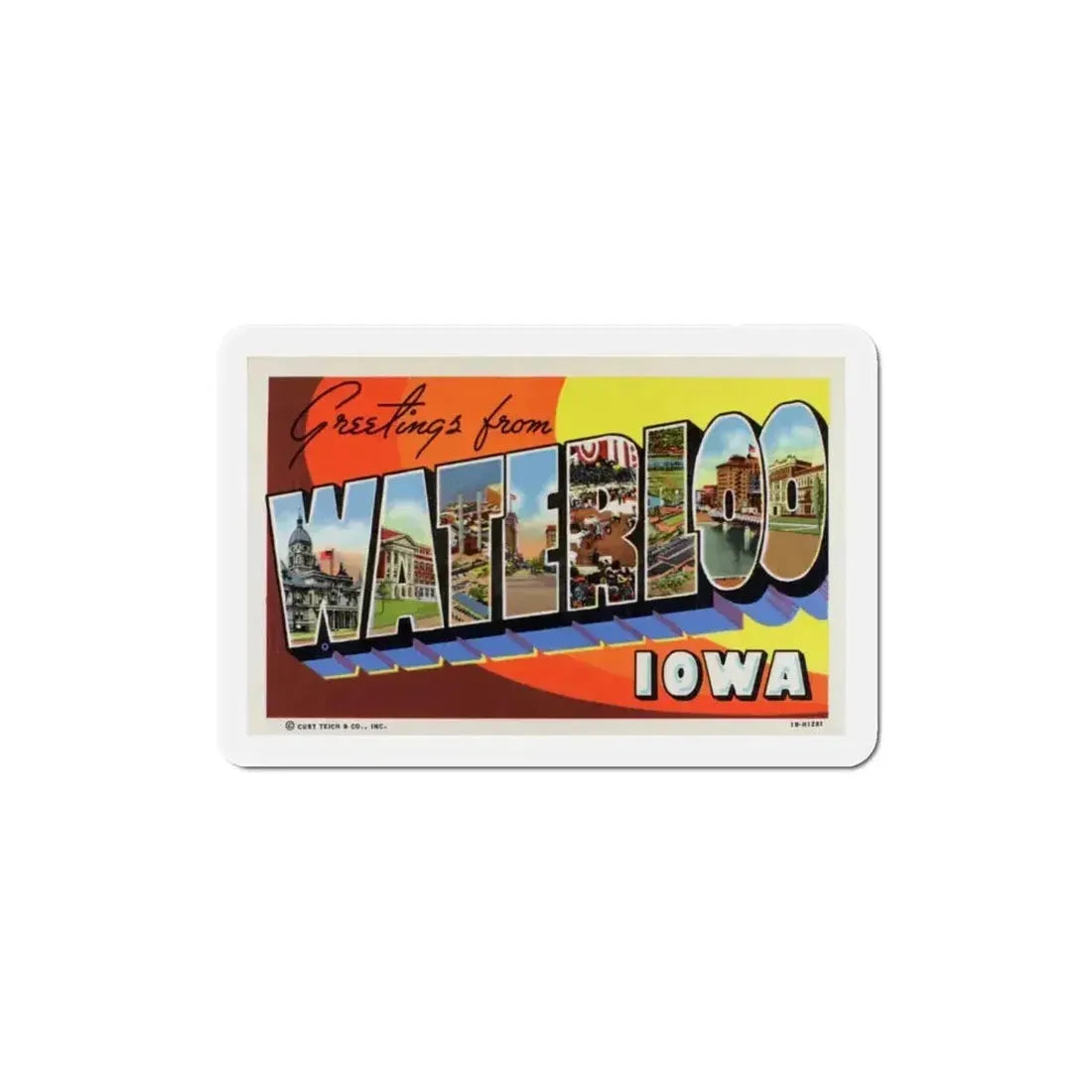 Greetings from Waterloo Iowa (Greeting Postcards) Refrigerator Magnet - The Sticker Space