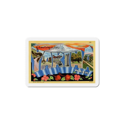 Greetings from Yakima Washington (Greeting Postcards) Refrigerator Magnet 5 Inch - The Sticker Space