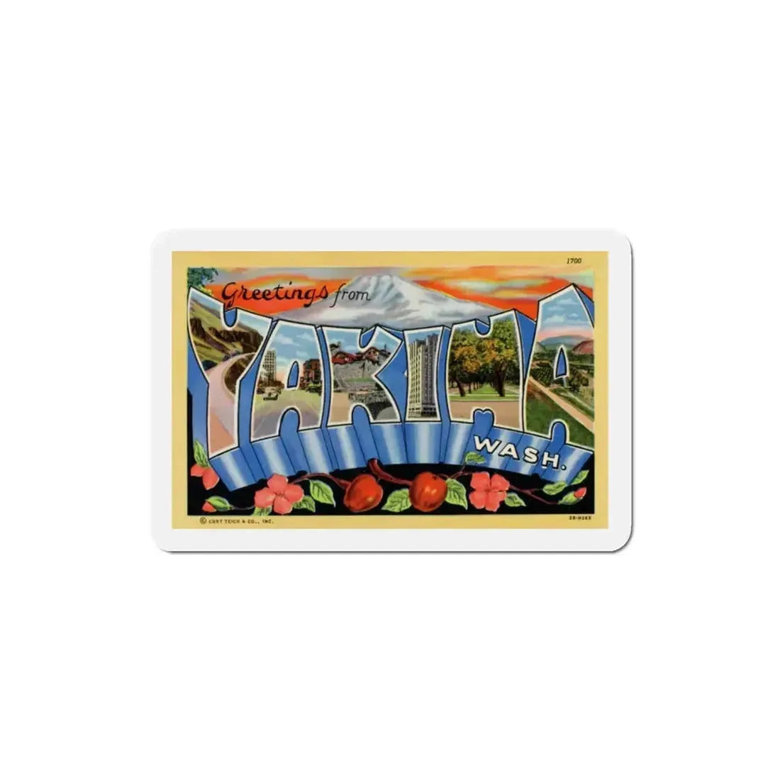 Greetings from Yakima Washington (Greeting Postcards) Refrigerator Magnet - The Sticker Space