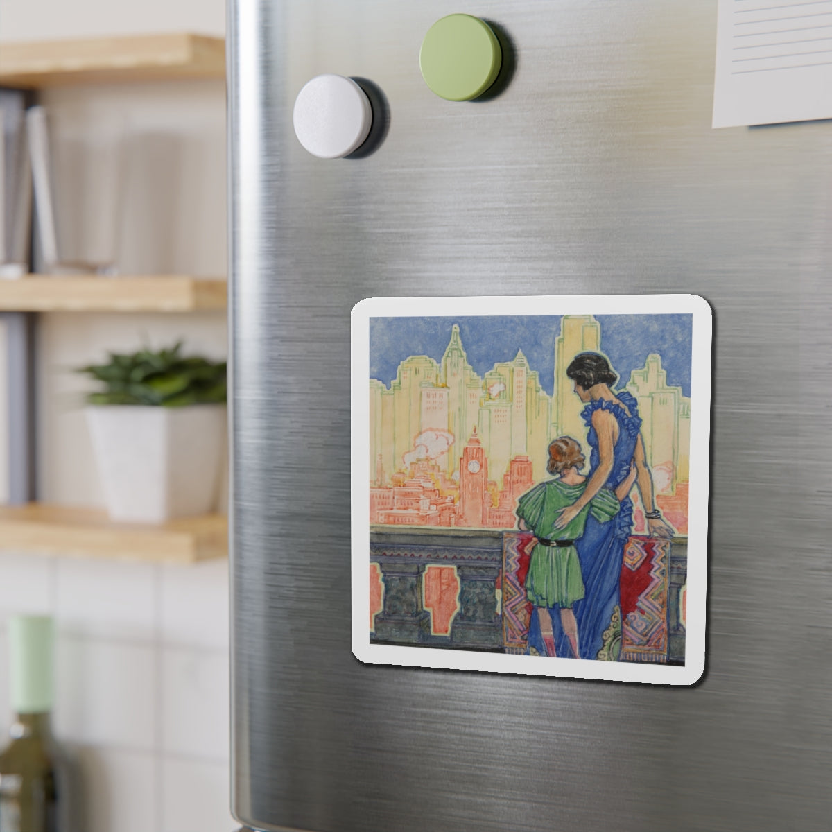 Greetings to Her (Magazine Illustration) Refrigerator Magnet