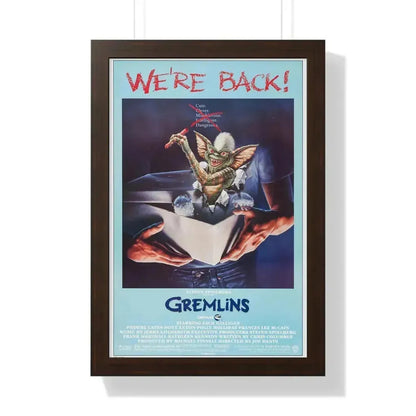 GREMLINS 1984 - Framed Movie Poster 16″ x 24″ Walnut - The Sticker Space