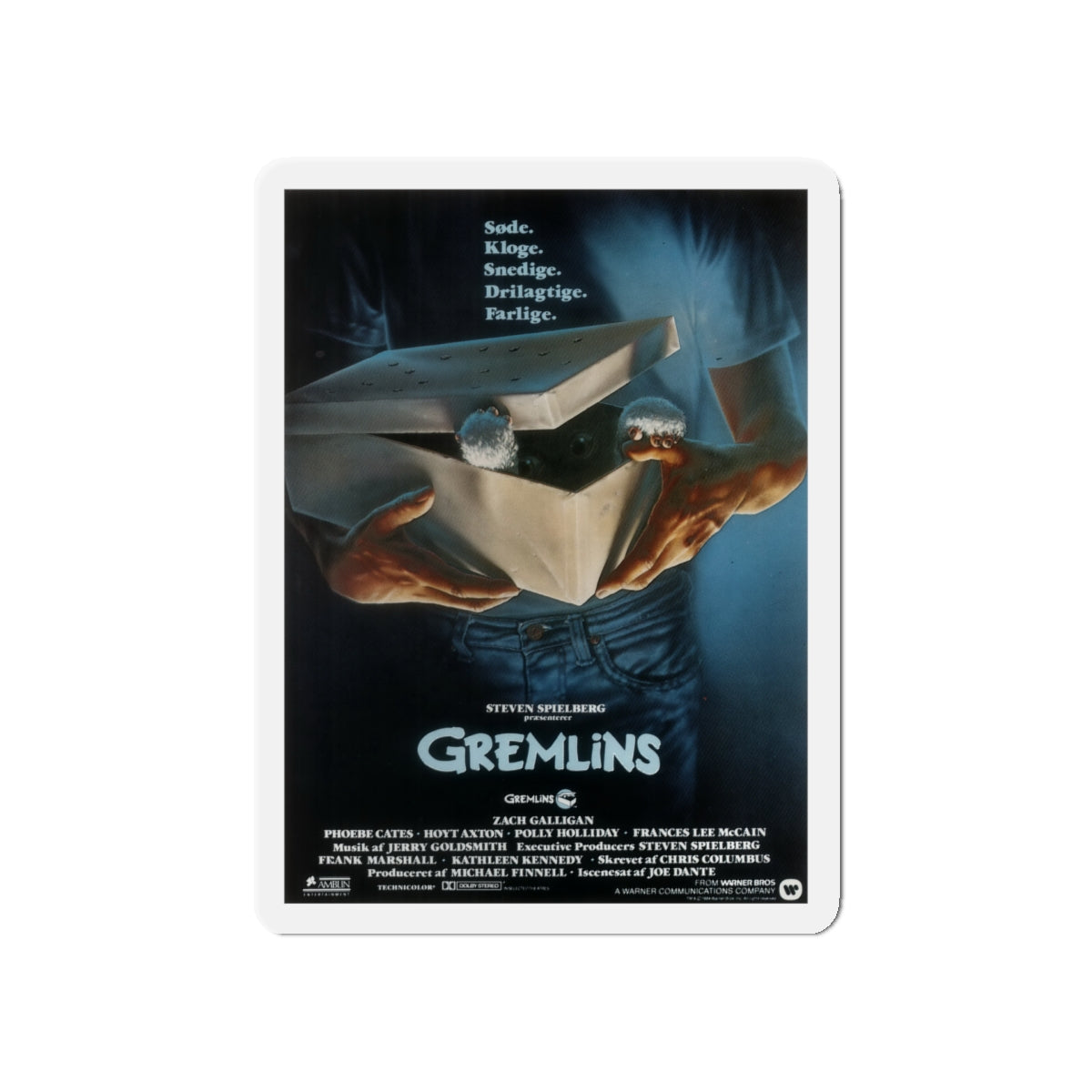 GREMLINS (DANISH) 1984 Movie Poster - Die-Cut Magnet-5" x 5"-The Sticker Space