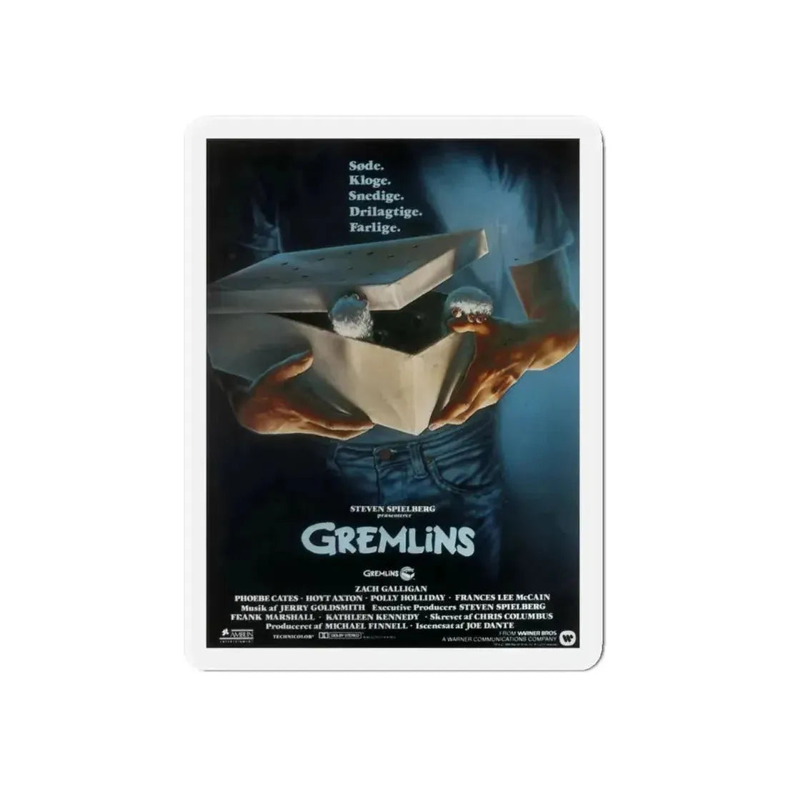 GREMLINS (DANISH) 1984 Movie Poster - Refrigerator Magnet 6 Inch - The Sticker Space