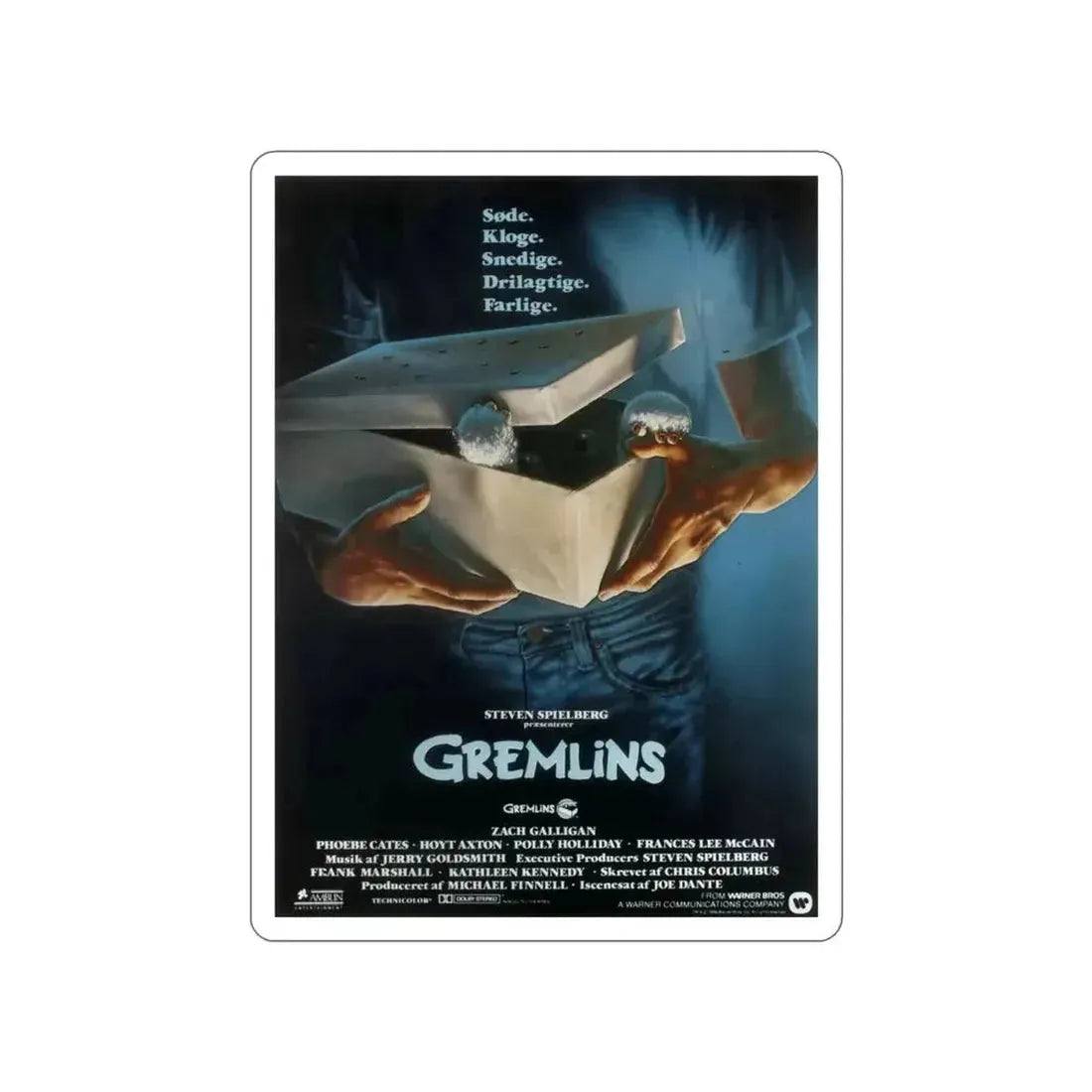 GREMLINS (DANISH) 1984 Movie Poster STICKER Vinyl Die-Cut Decal 3 Inch - The Sticker Space