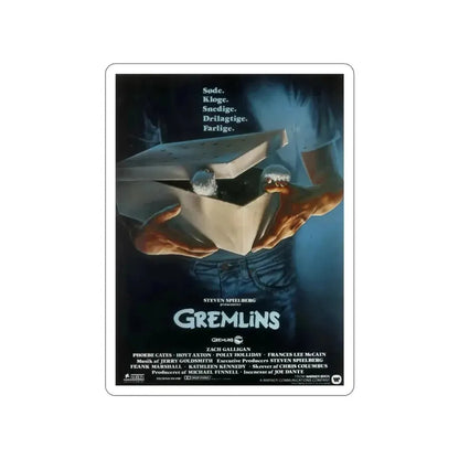 GREMLINS (DANISH) 1984 Movie Poster STICKER Vinyl Die-Cut Decal - The Sticker Space