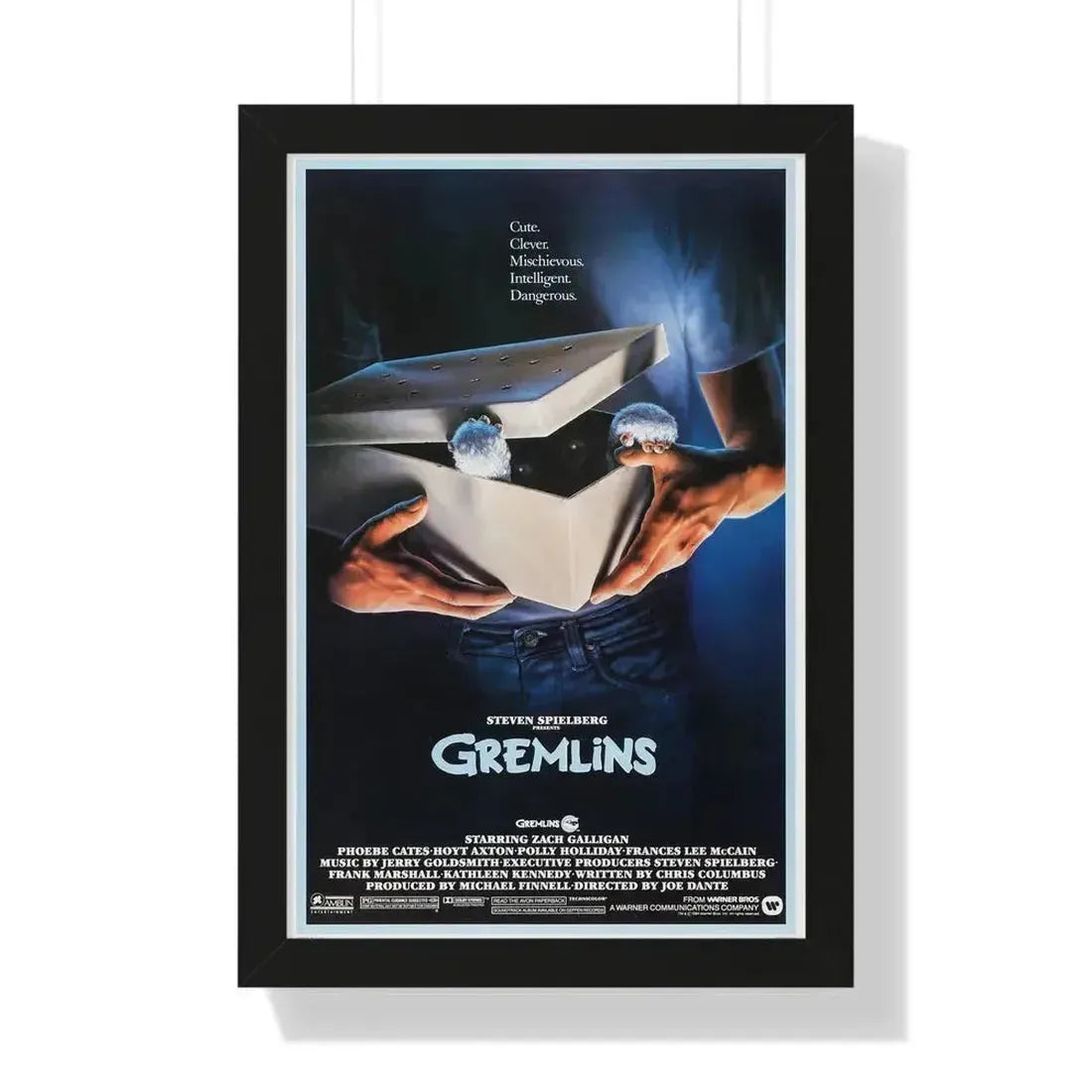GREMLINS (TEASER) 1984 - Framed Movie Poster 16″ x 24″ Black - The Sticker Space