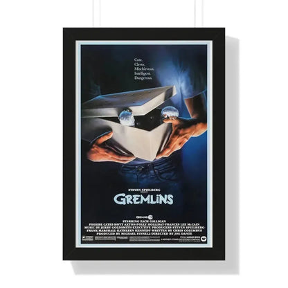 GREMLINS (TEASER) 1984 - Framed Movie Poster 16″ x 24″ Black - The Sticker Space
