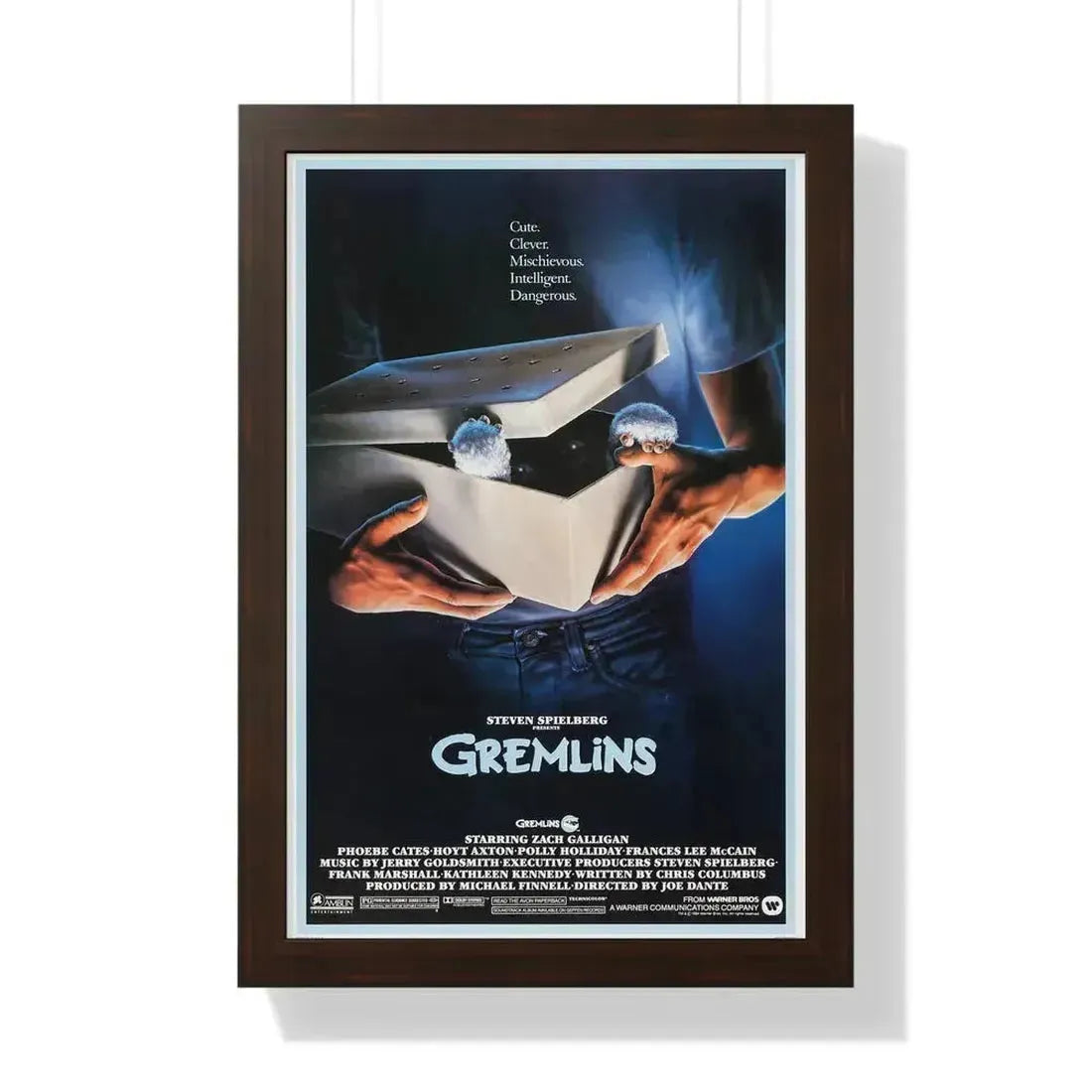GREMLINS (TEASER) 1984 - Framed Movie Poster 16″ x 24″ Walnut - The Sticker Space