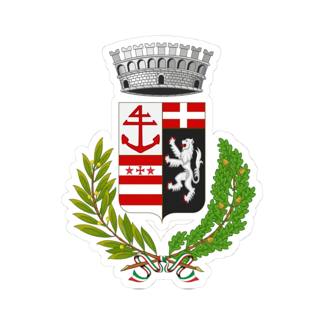Gressoney-La-Trinité-Stemma (Italy) (Coat of Arms) STICKER Vinyl Kiss-Cut Decal 3 Inch White - The Sticker Space
