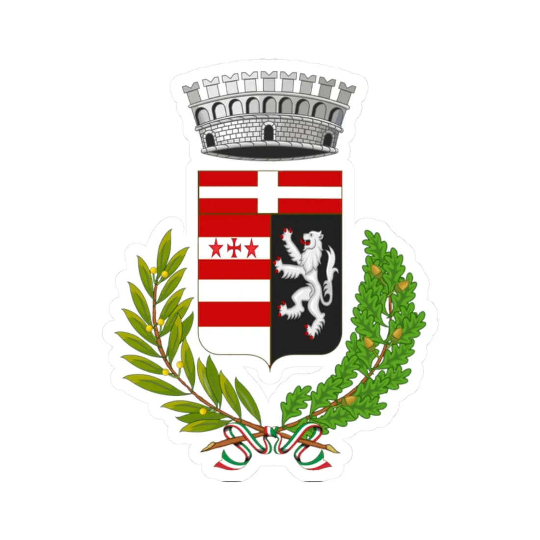 Gressoney-Saint-Jean-Stemma (Italy) (Coat of Arms) STICKER Vinyl Kiss-Cut Decal 2 Inch White - The Sticker Space