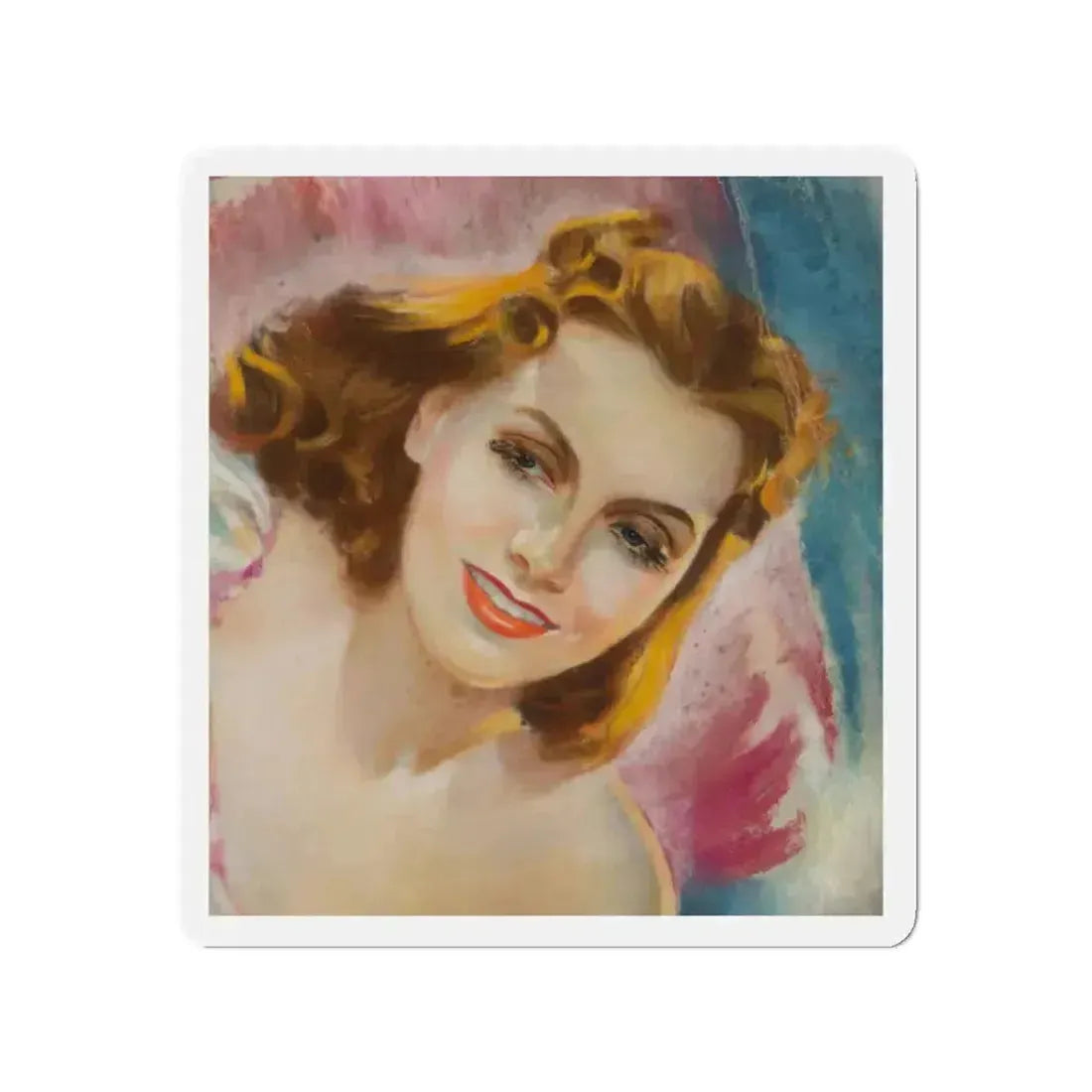 Greta Garbo (Magazine Illustration) Refrigerator Magnet 2 Inch Die-Cut - The Sticker Space