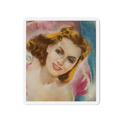 Greta Garbo (Magazine Illustration) Refrigerator Magnet 4 Inch Die-Cut - The Sticker Space