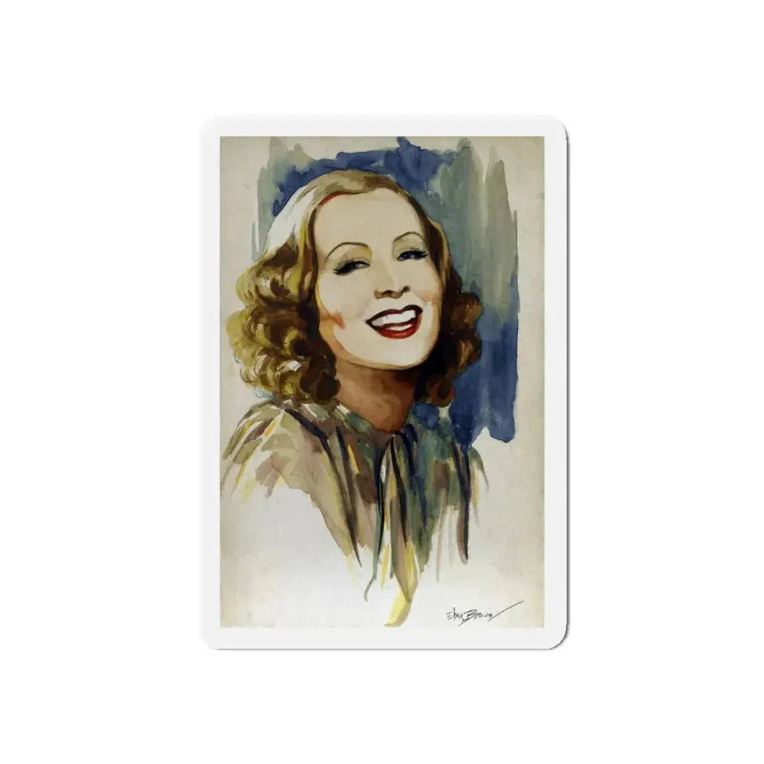 Greta Garbo_1 (Magazine Illustration) Refrigerator Magnet 6 Inch Die-Cut - The Sticker Space