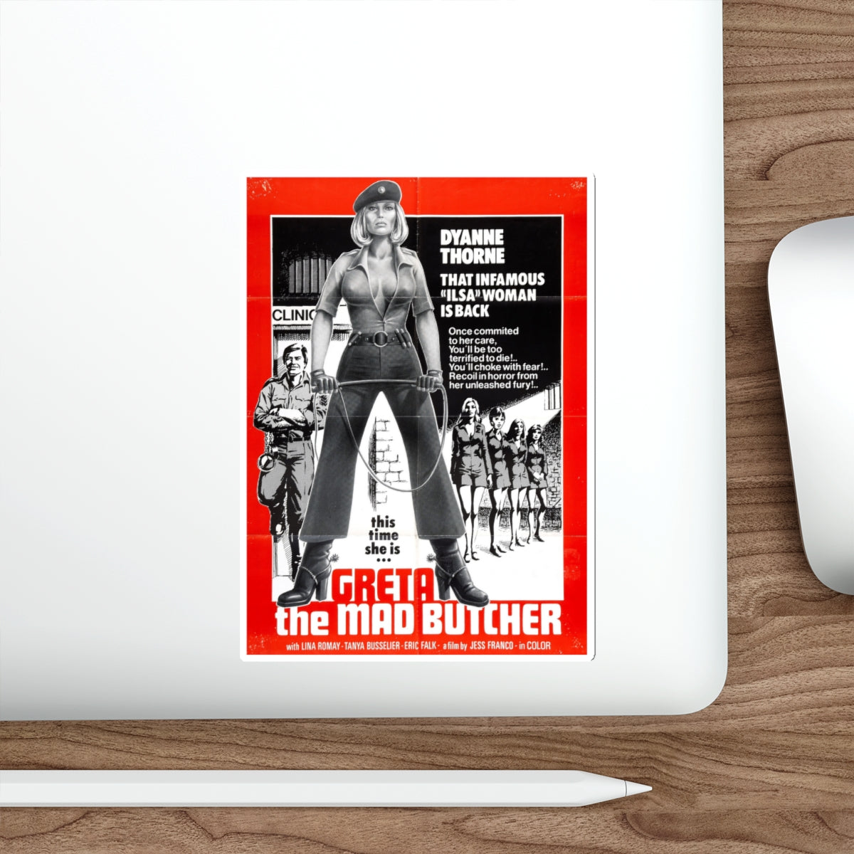 GRETA THE MAD BUTCHER (ILSA THE WICKED WARDEN) 1977 Movie Poster STICKER Vinyl Die-Cut Decal-The Sticker Space