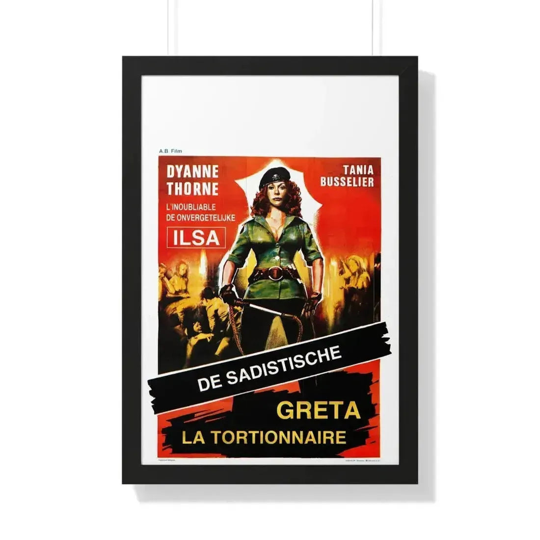 GRETA THE MAD BUTCHER (ILSA THE WICKED WARDEN) BELGIAN 1977 - Framed Movie Poster 20" x 30" Black - The Sticker Space