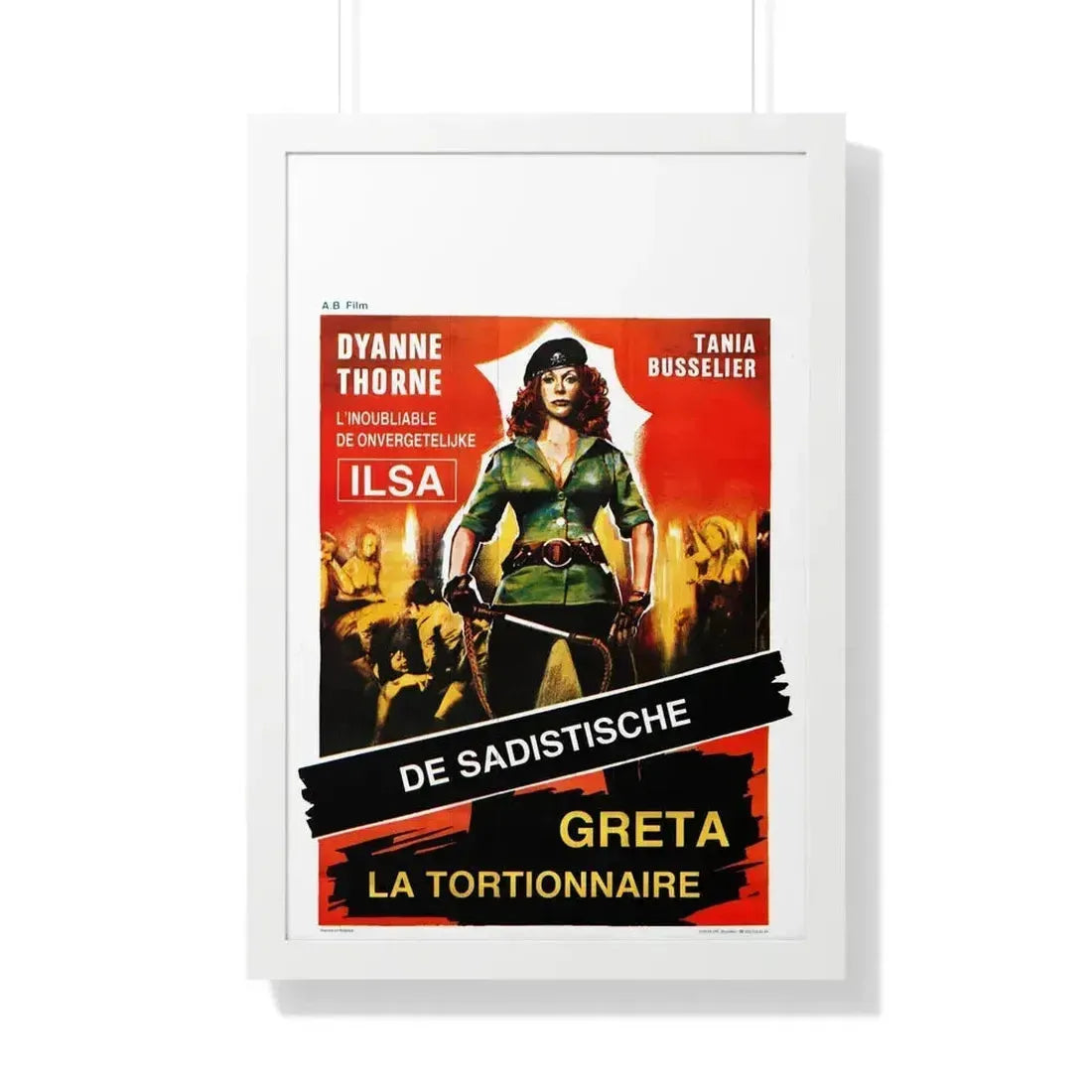 GRETA THE MAD BUTCHER (ILSA THE WICKED WARDEN) BELGIAN 1977 - Framed Movie Poster 20" x 30" White - The Sticker Space