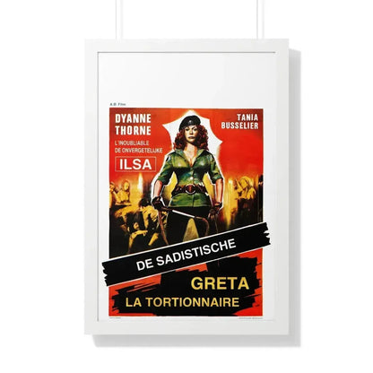 GRETA THE MAD BUTCHER (ILSA THE WICKED WARDEN) BELGIAN 1977 - Framed Movie Poster 20" x 30" White - The Sticker Space