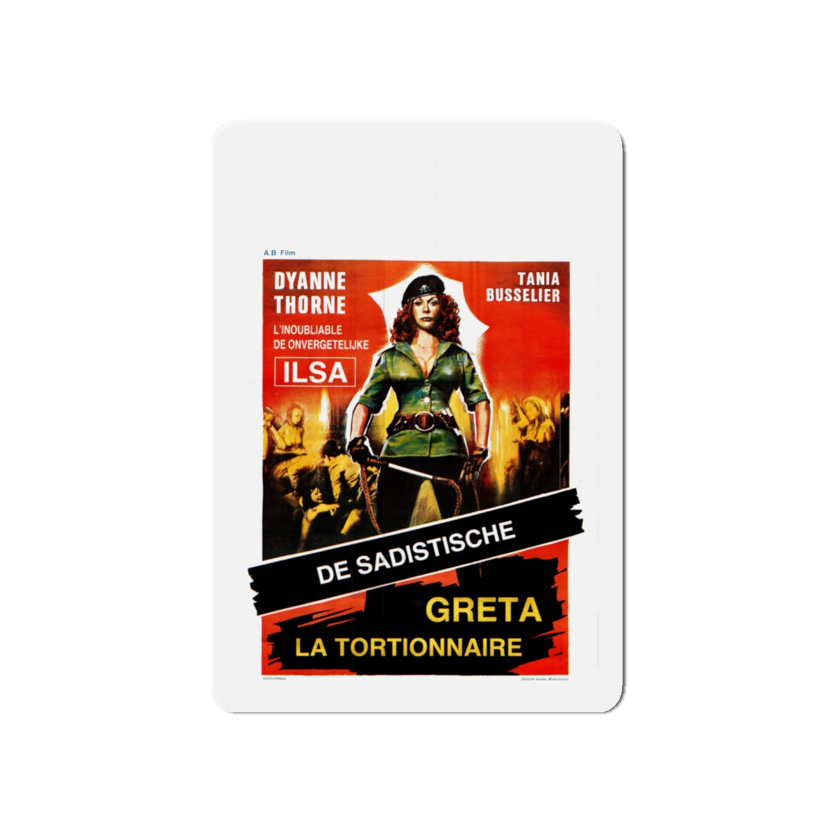 GRETA THE MAD BUTCHER (ILSA THE WICKED WARDEN) BELGIAN 1977 Movie Poster - Die-Cut Magnet-5" x 5"-The Sticker Space