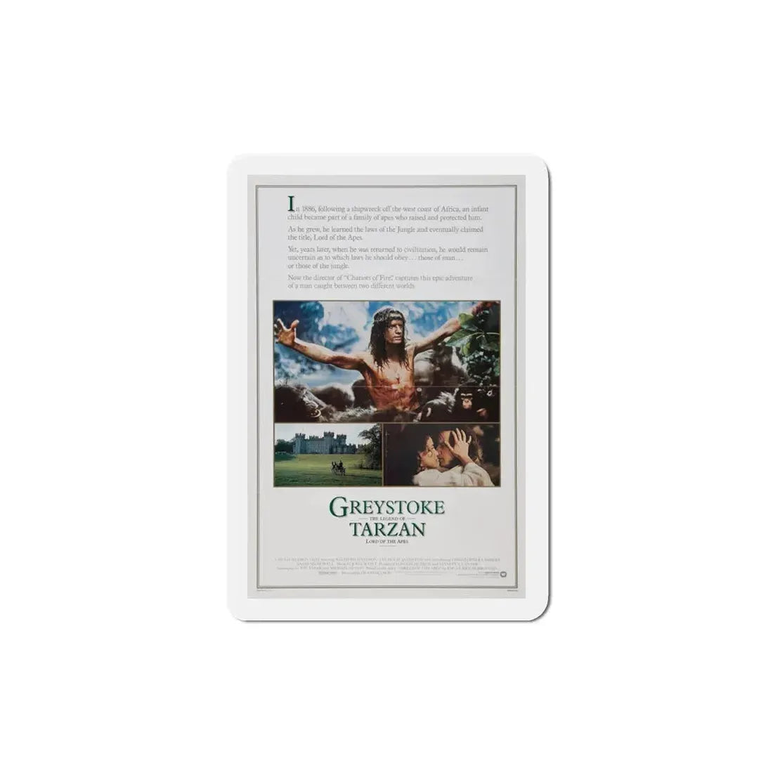 Greystoke The Legend of Tarzan, Lord of the Apes 1984 Movie Poster Refrigerator Magnet 4 Inch - The Sticker Space