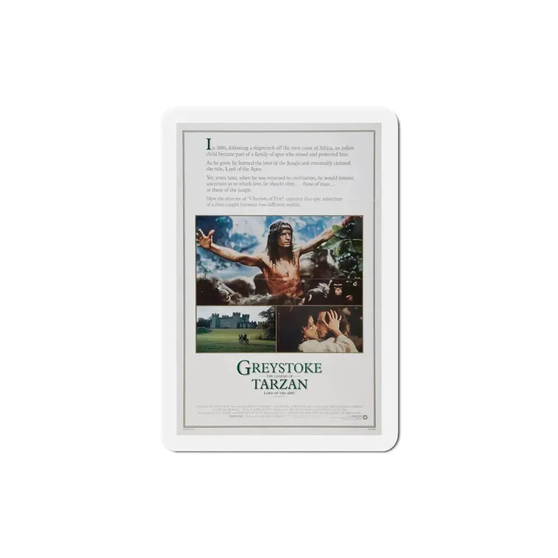 Greystoke The Legend of Tarzan, Lord of the Apes 1984 Movie Poster Refrigerator Magnet - The Sticker Space