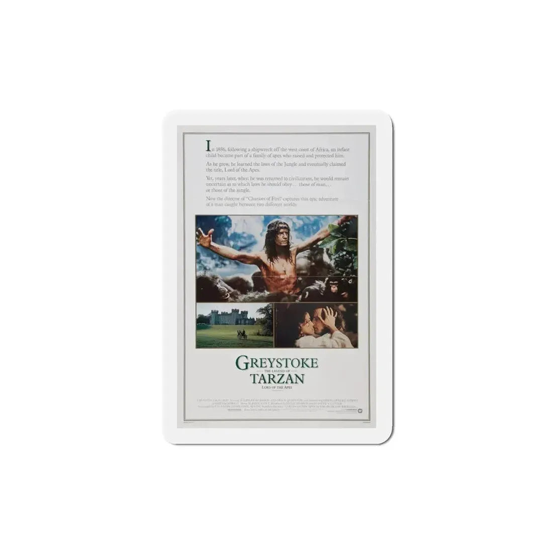 Greystoke The Legend of Tarzan, Lord of the Apes 1984 Movie Poster Refrigerator Magnet - The Sticker Space