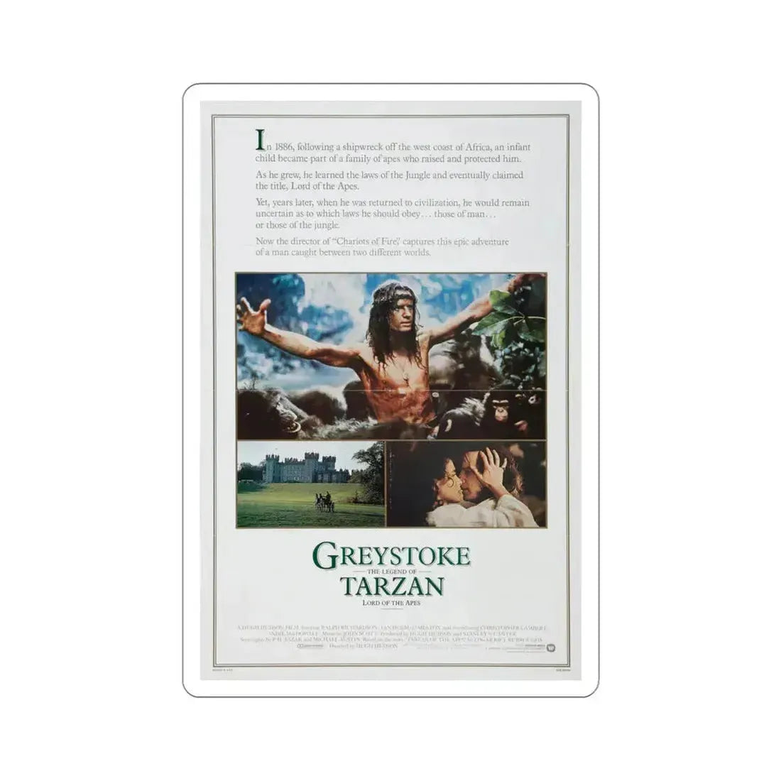 Greystoke The Legend of Tarzan, Lord of the Apes 1984 Movie Poster STICKER Vinyl Die-Cut Decal 4 Inch - The Sticker Space