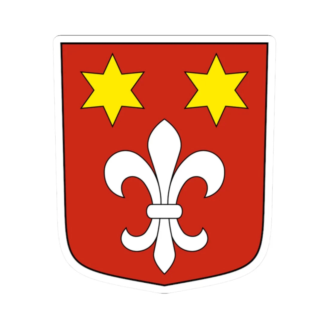 Grimisuat-blazon (Switzerland) (Coat of Arms) STICKER Vinyl Kiss-Cut Decal 2 Inch White - The Sticker Space