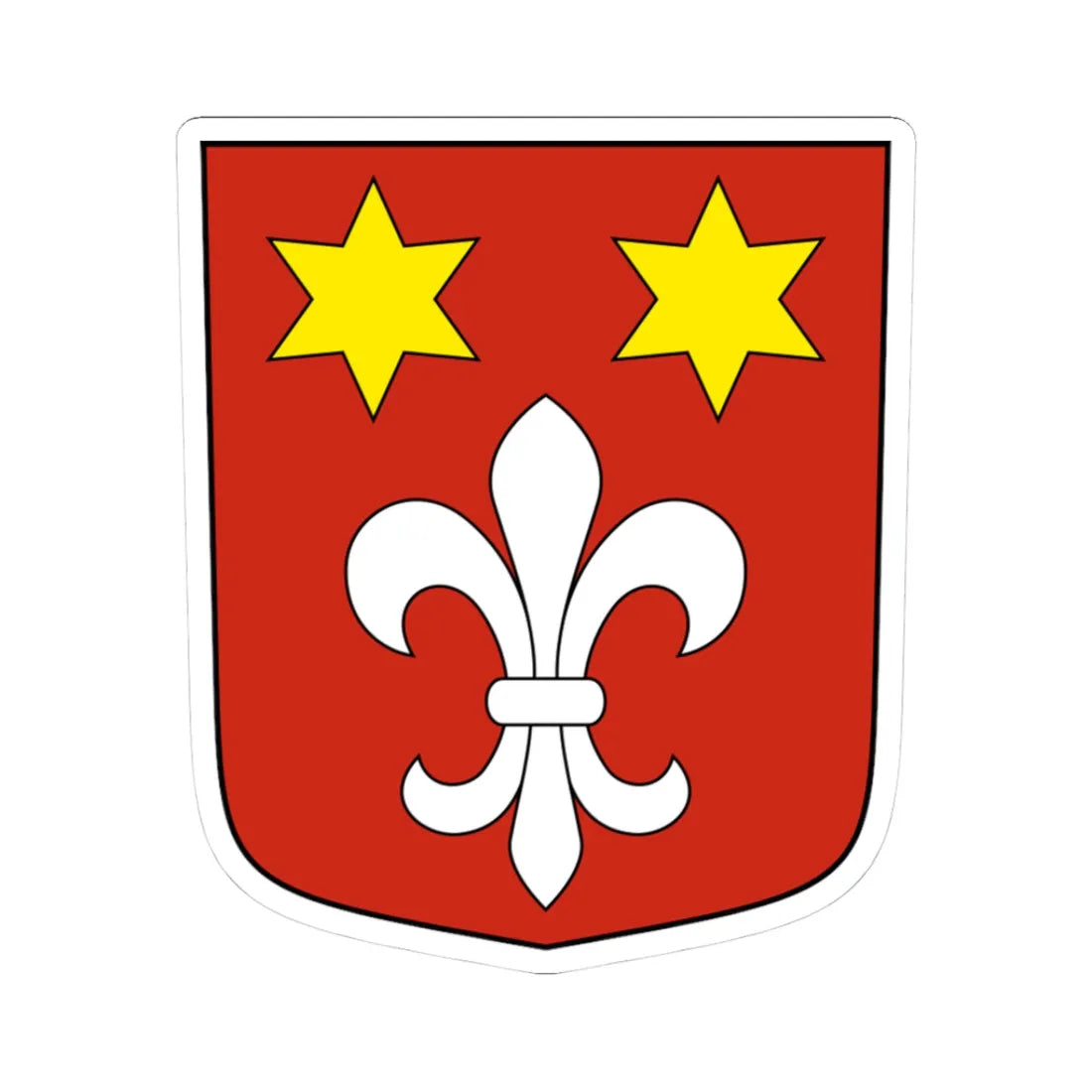 Grimisuat-blazon (Switzerland) (Coat of Arms) STICKER Vinyl Kiss-Cut Decal 3 Inch White - The Sticker Space