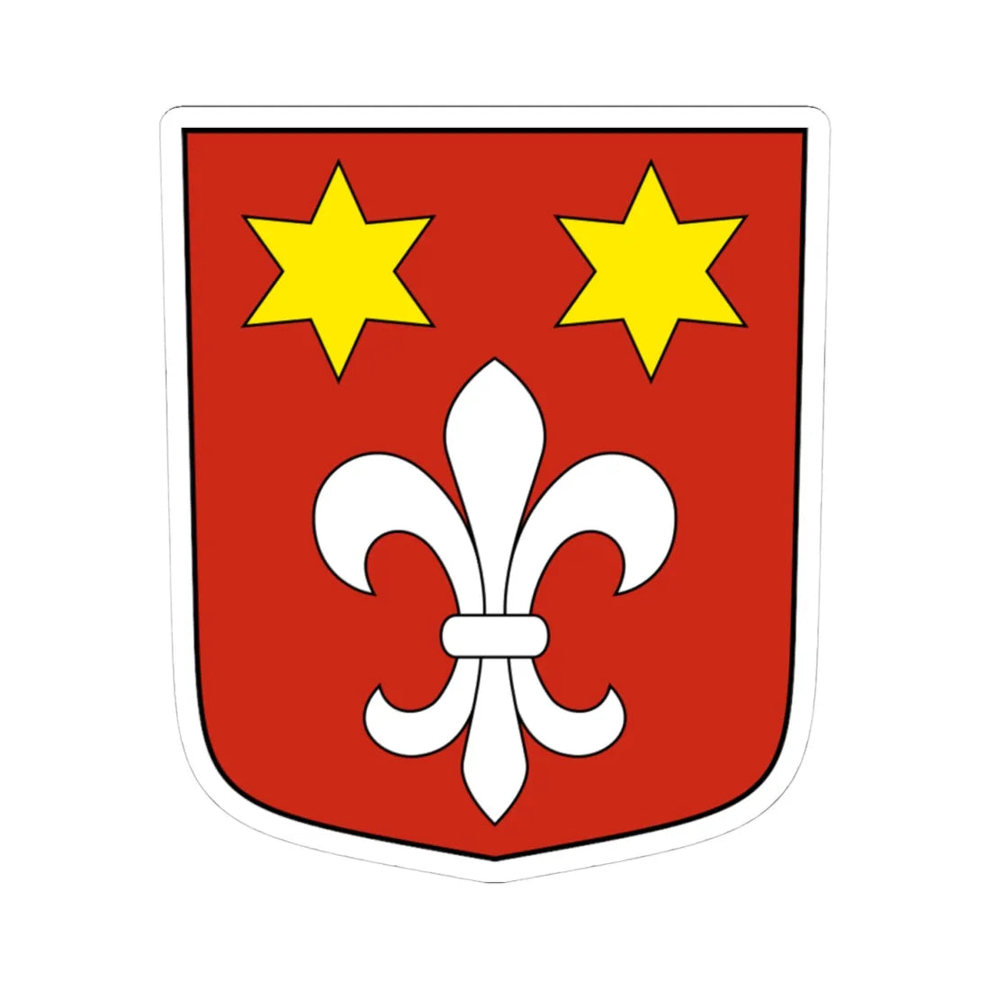 Grimisuat-blazon (Switzerland) (Coat of Arms) STICKER Vinyl Kiss-Cut Decal 4 Inch White - The Sticker Space