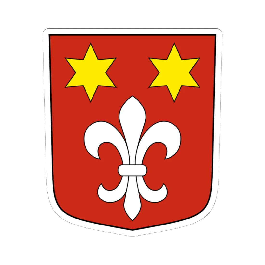 Grimisuat-blazon (Switzerland) (Coat of Arms) STICKER Vinyl Kiss-Cut Decal 6 Inch White - The Sticker Space