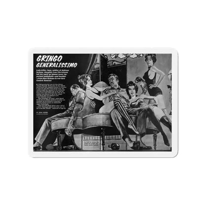 Gringo Generalissimo, Adventure, December 1963 (Magazine Illustration) Refrigerator Magnet 3 Inch Die-Cut - The Sticker Space