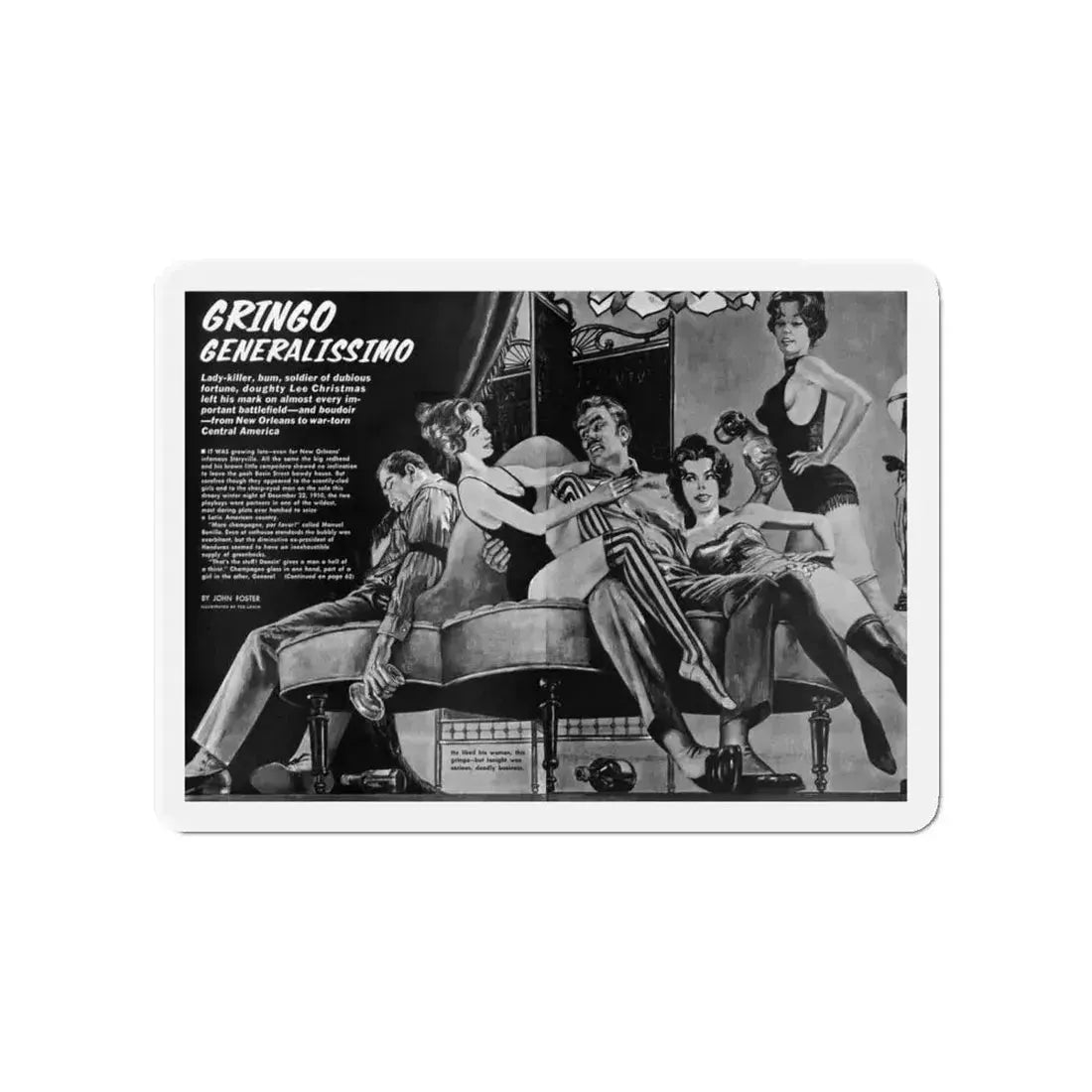 Gringo Generalissimo, Adventure, December 1963 (Magazine Illustration) Refrigerator Magnet 4 Inch Die-Cut - The Sticker Space