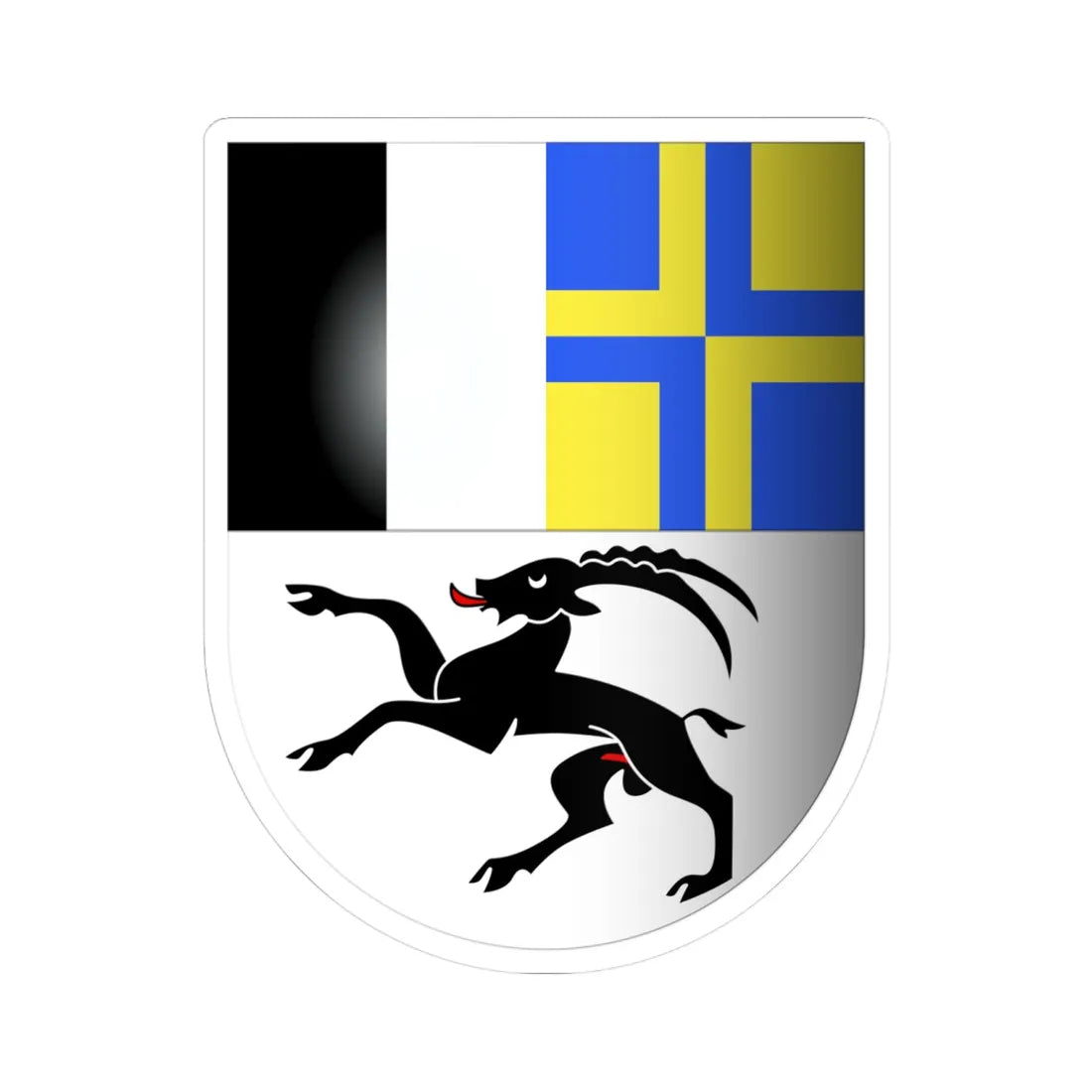 Grisons-coat of arms 3d (Switzerland) (Coat of Arms) STICKER Vinyl Kiss-Cut Decal 6 Inch White - The Sticker Space