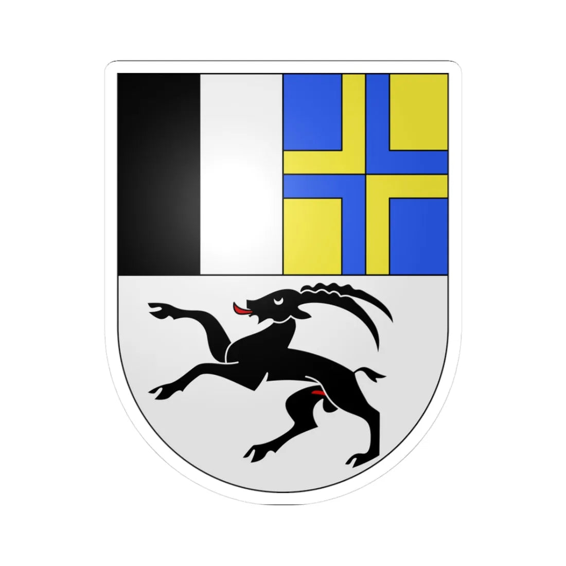 Grisons-coat of arms (Switzerland) (Coat of Arms) STICKER Vinyl Kiss-Cut Decal 3 Inch White - The Sticker Space