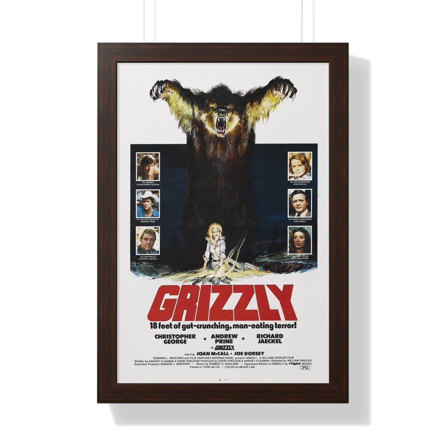 GRIZZLY 1976 - Framed Movie Poster-16″ x 24″-The Sticker Space